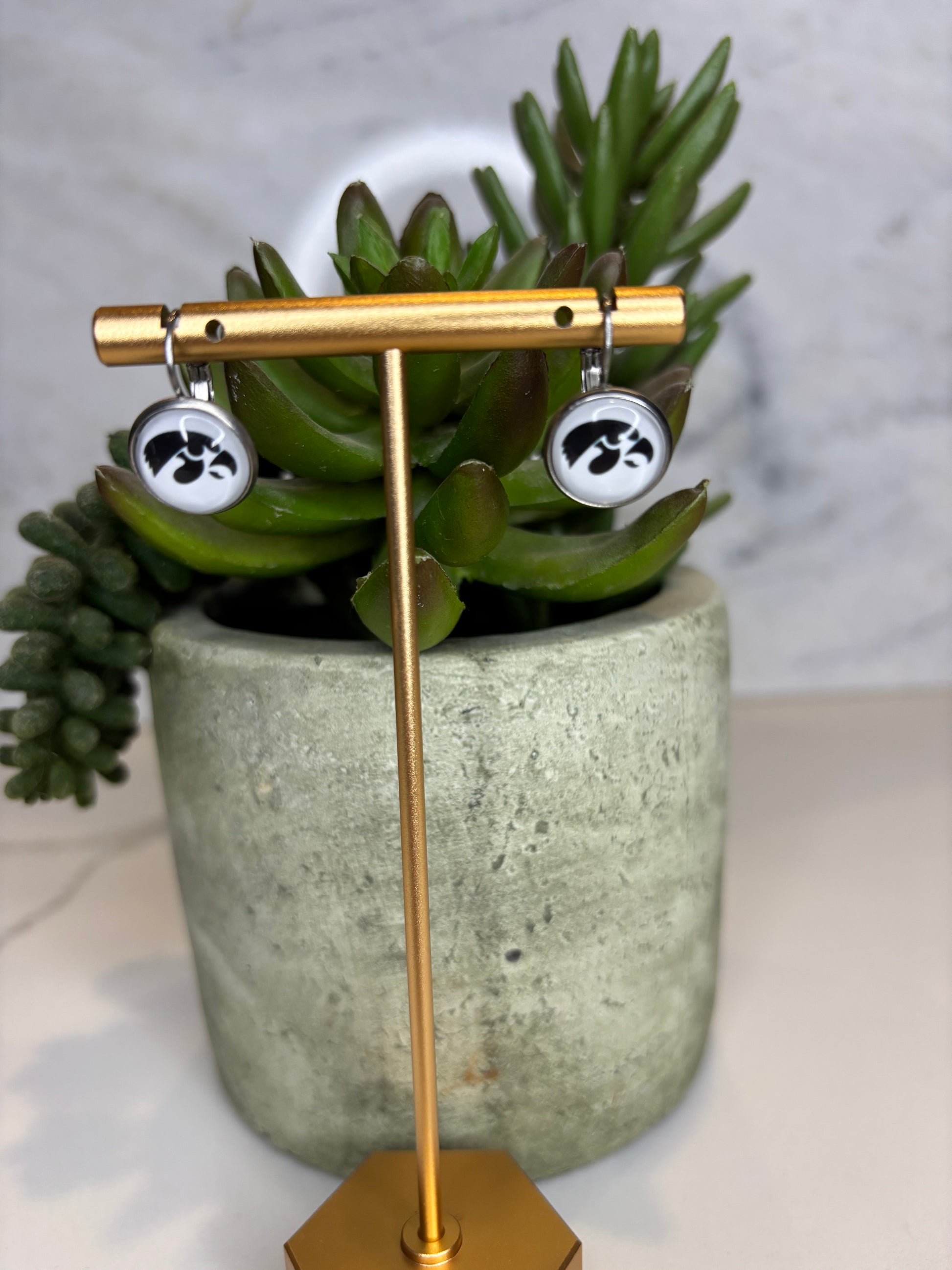 Hawkeye Black Huggie earrings