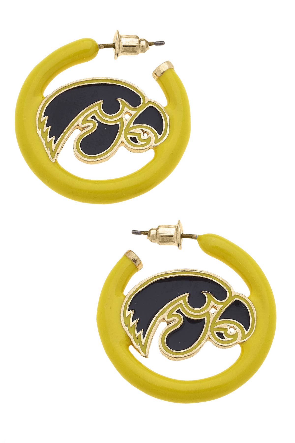 Iowa Hawkeyes Enamel Logo Hoop Earrings