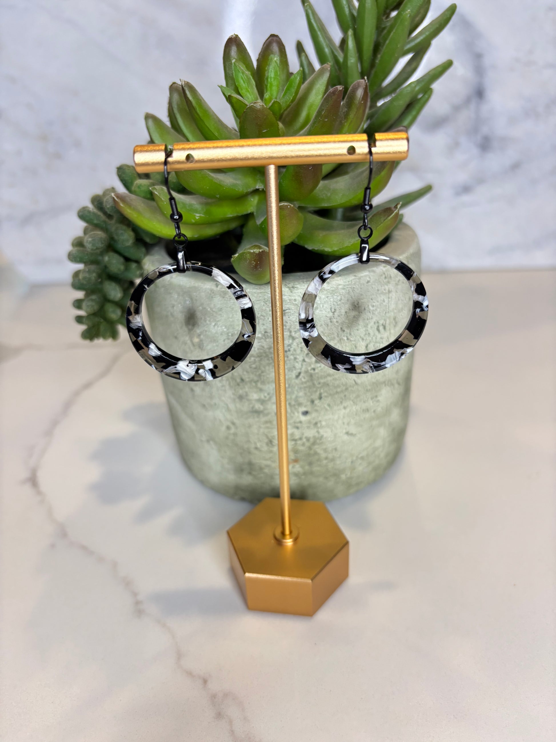 Open Circle Acrylic Earrings