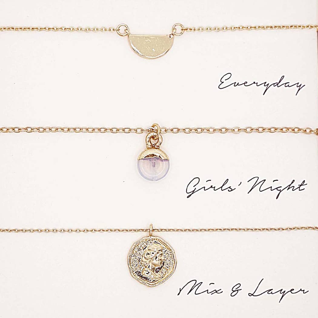 3PC Assorted Layering Pendant Necklace Gift Set