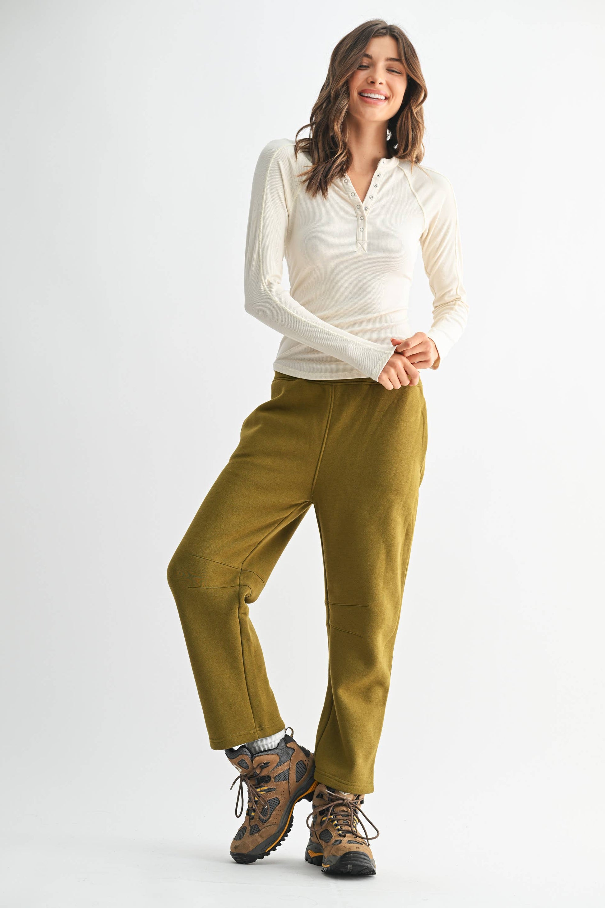 Essential Long-Sleeved Micro-Ribbed Henley Top