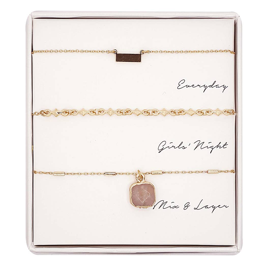 3PC Assorted Layering Pendant Necklace Gift Set