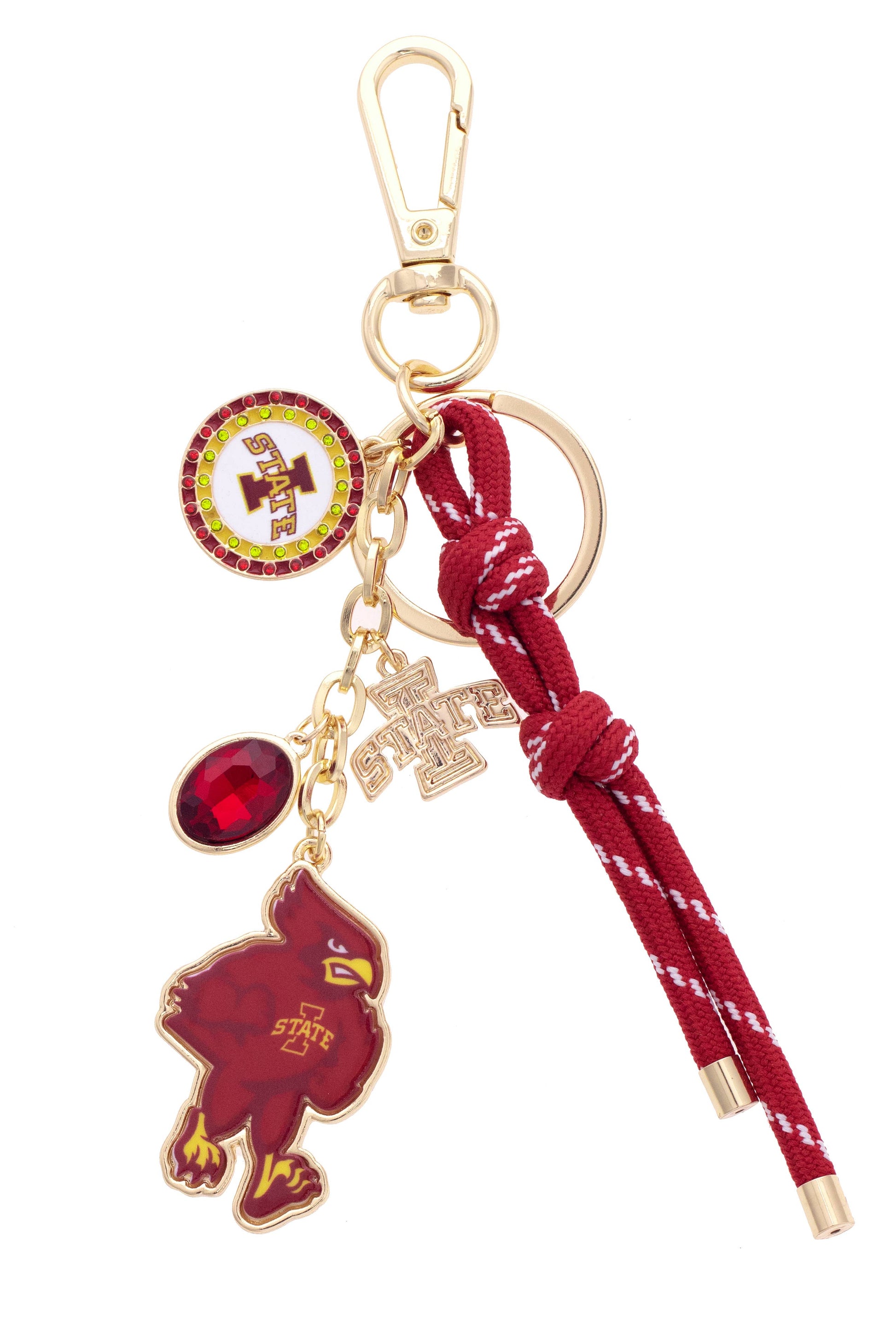 Iowa State Cardinals Cluster Bag Charm in Cardinal