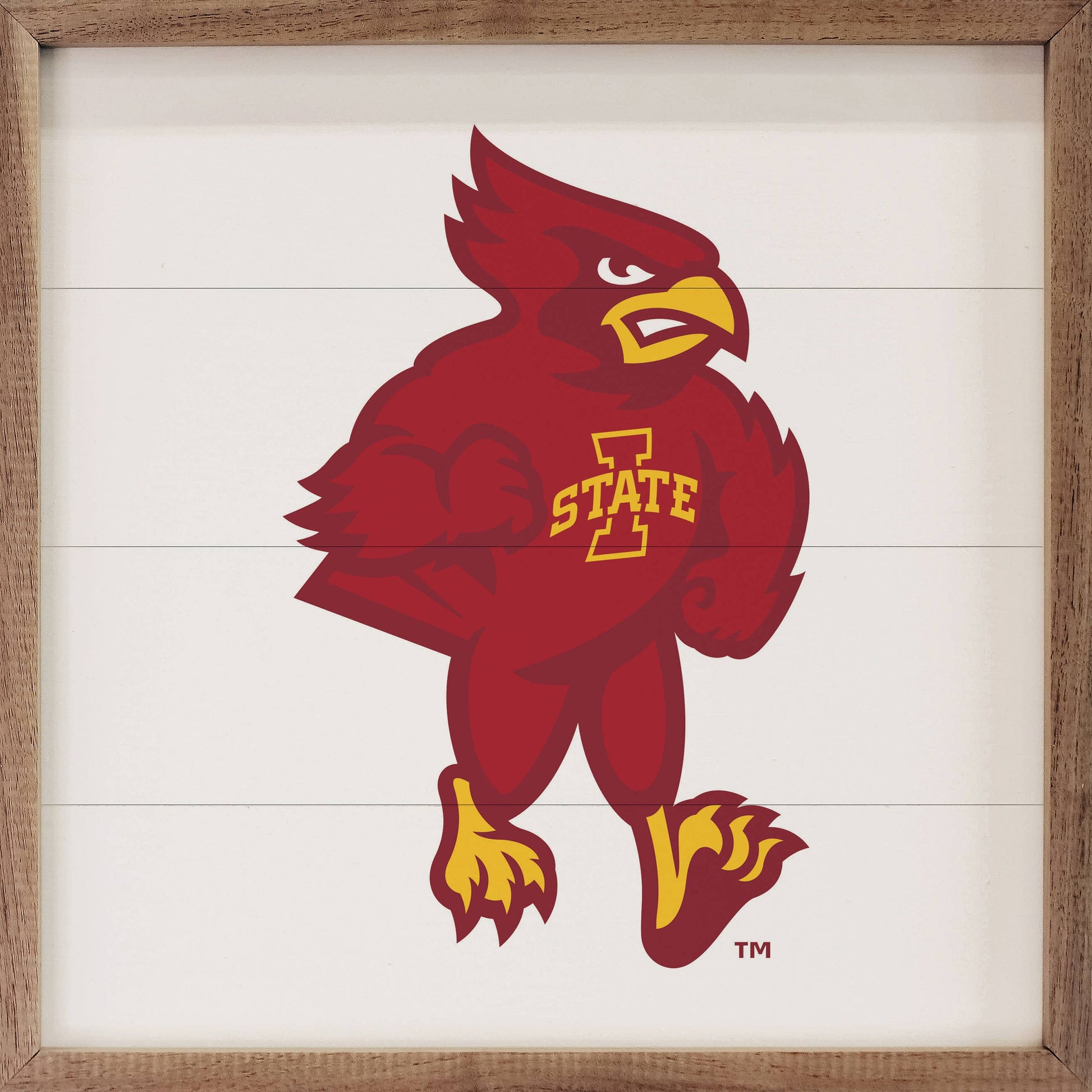 Bold Mascot Iowa State University Wooden Sign 8x8