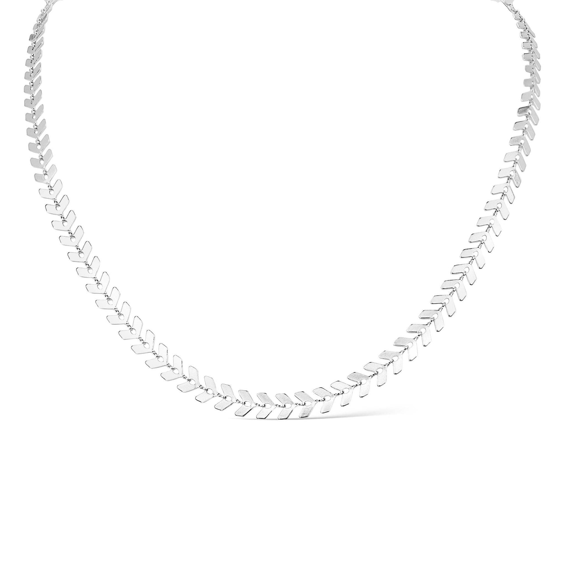 Stainless Steel Chevron Chain Necklace for Women: Stainless / 16"+2" Ext