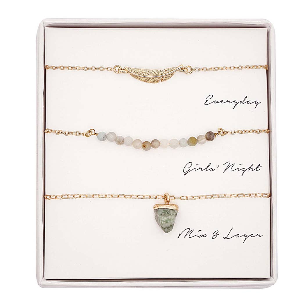 3PC Assorted Layering Pendant Necklace Gift Set