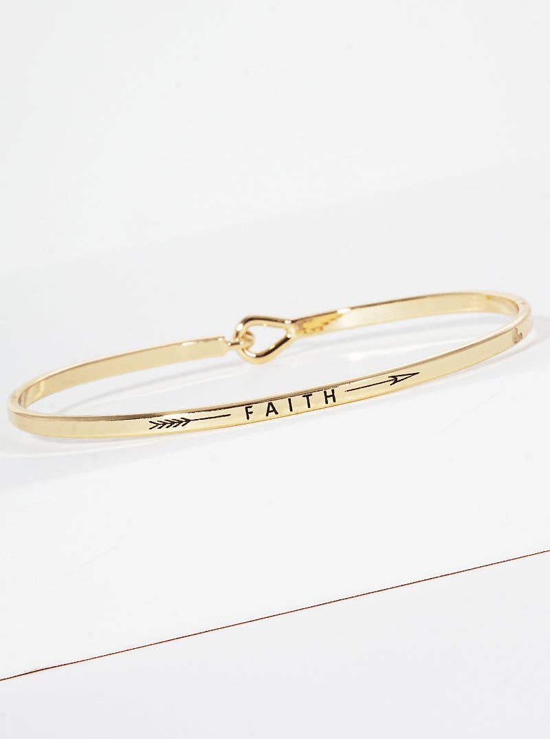 Faith Engraved Inspirational Bangle Bracelet