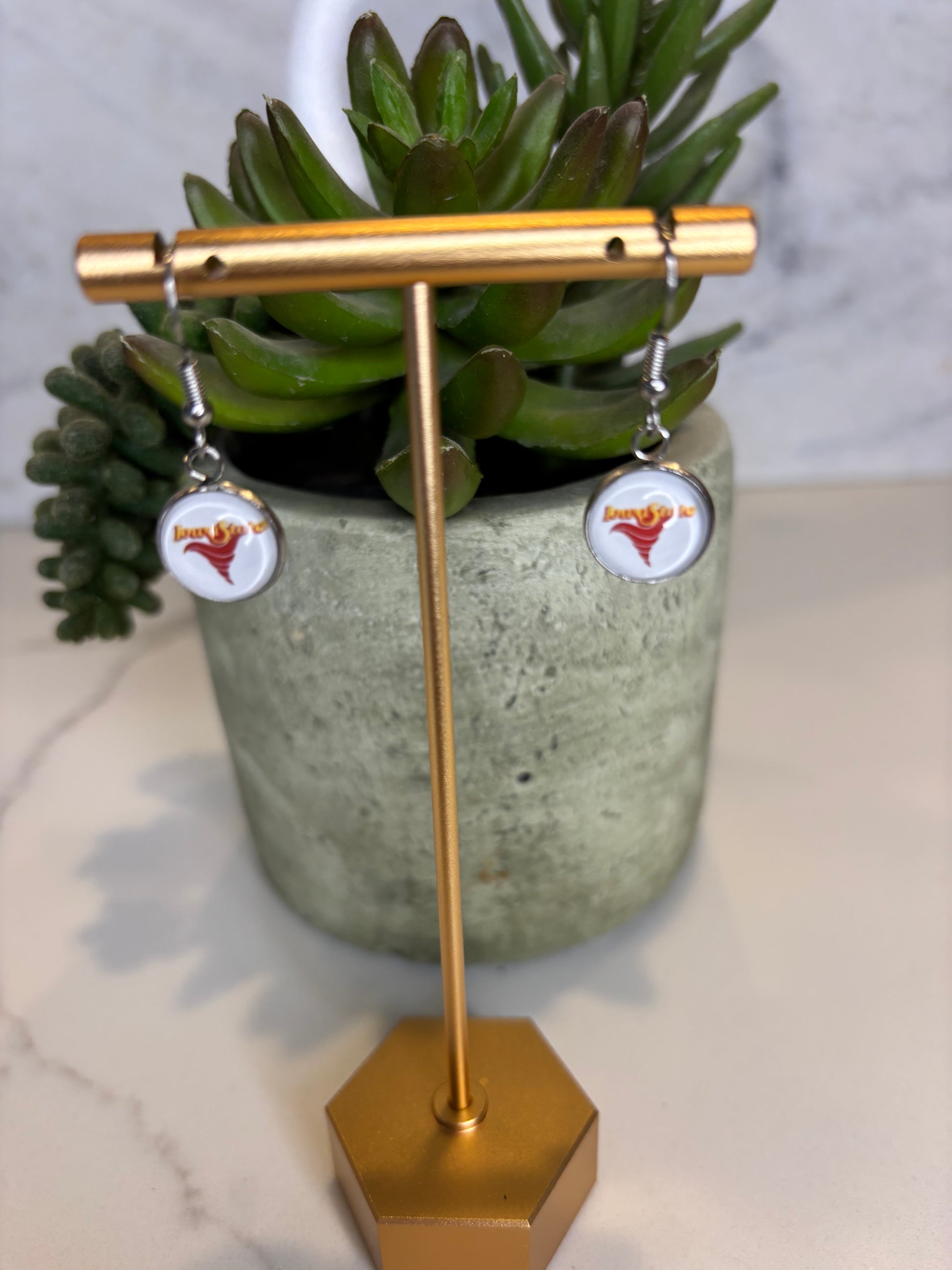 Silver Cyclone dangle earring
