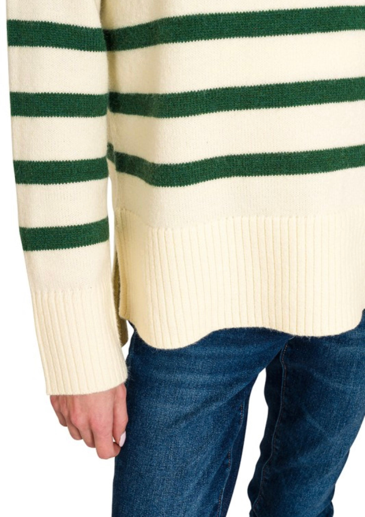 Striped Mock Neck Sweater