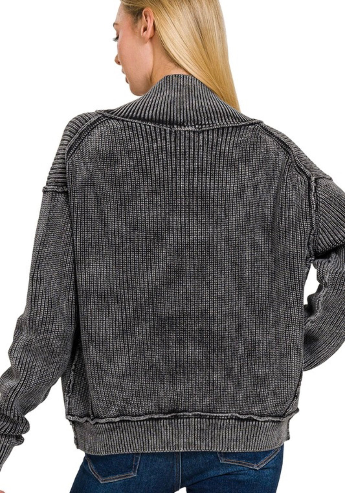 Washed Cardigan with Pockets