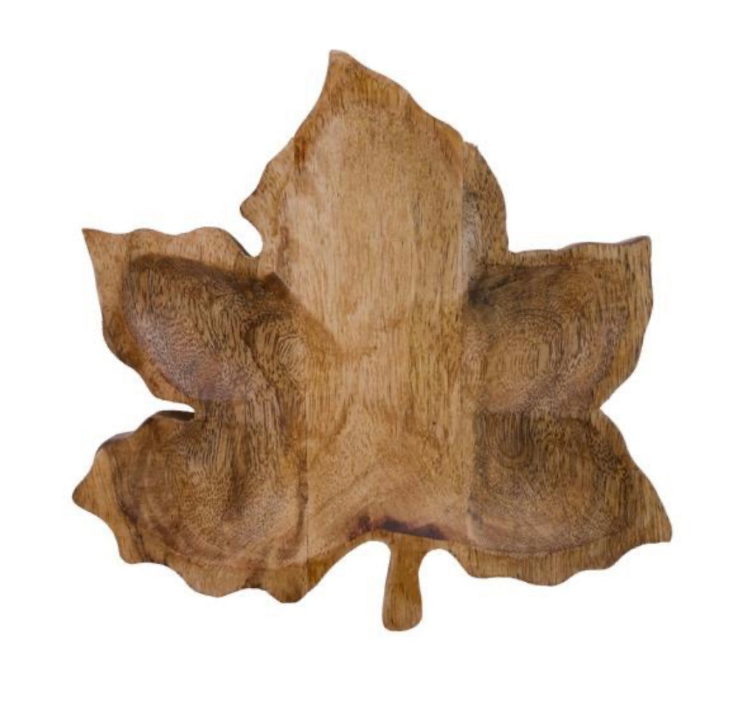 SM Wood Maple Leaf Tray