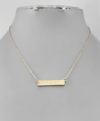 16" rectangular pendant necklace and earrings set