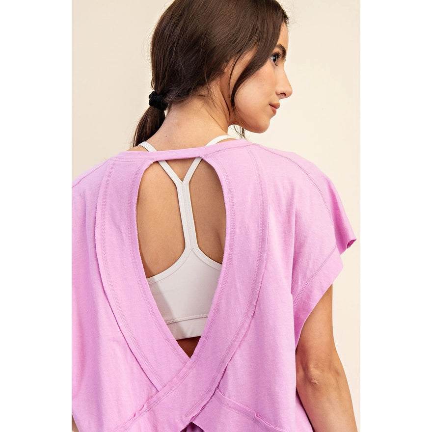 Cotton Slub Open Back Top