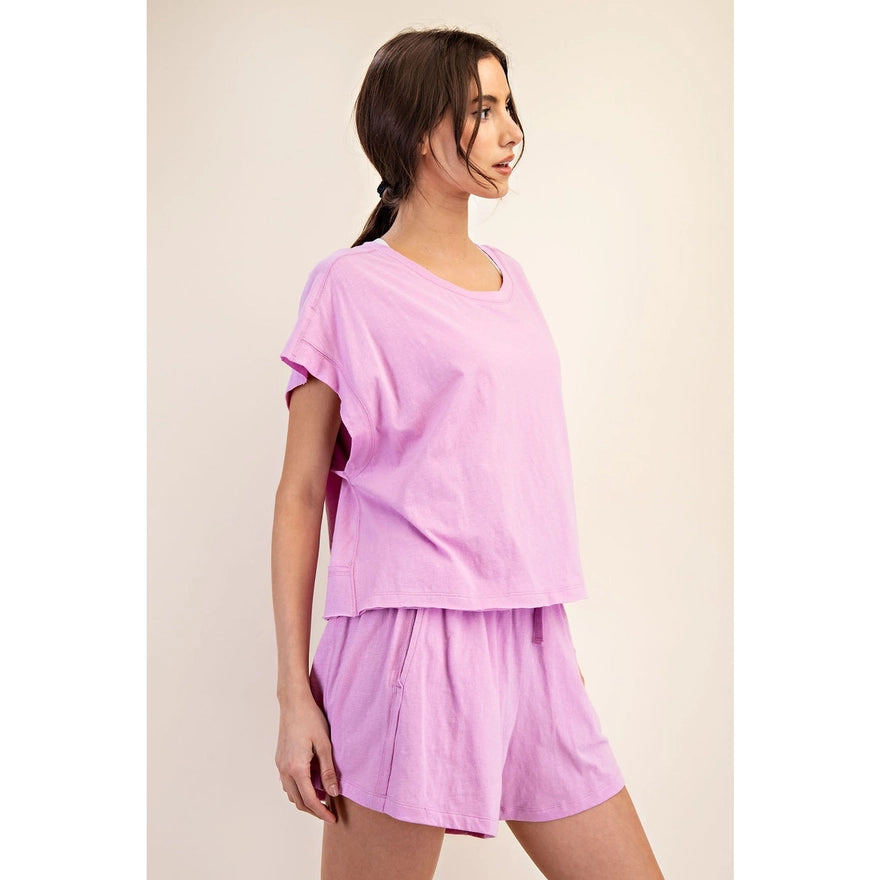 Cotton Slub Open Back Top