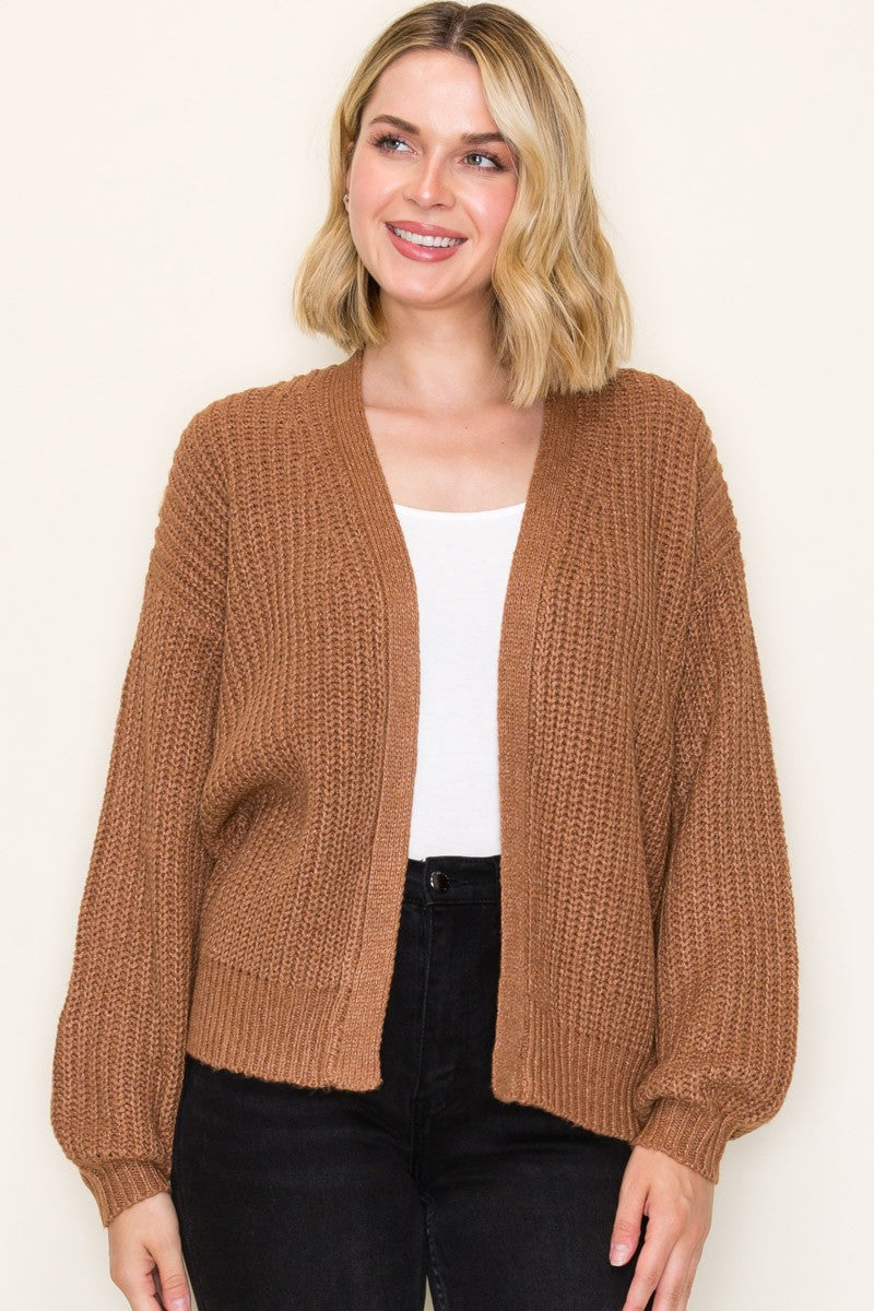 Solid Chunky Sweater Cardigan