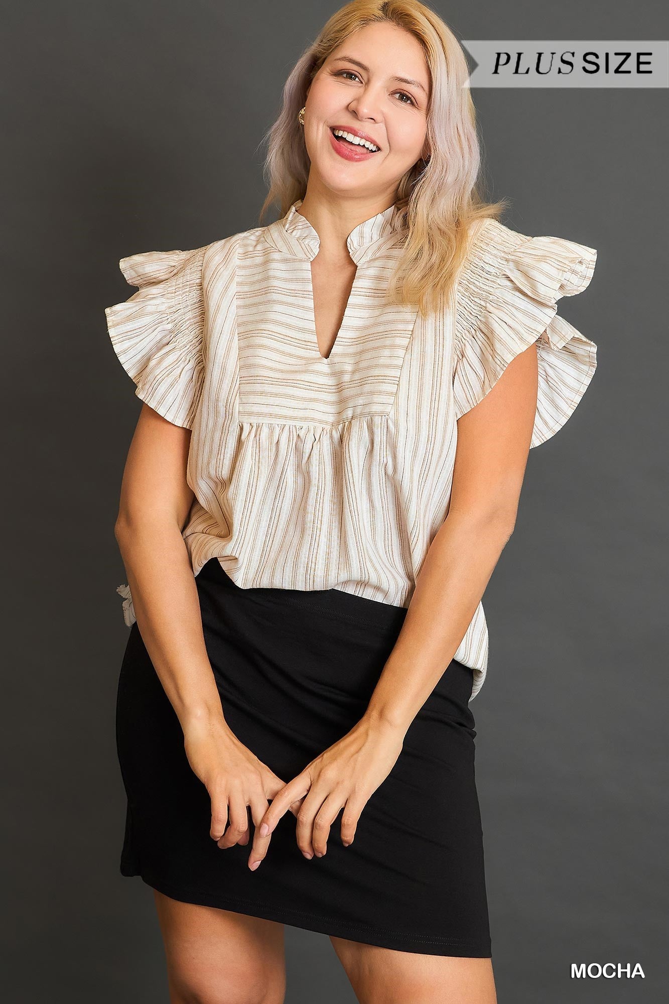 Curvy Striped Babydoll Top