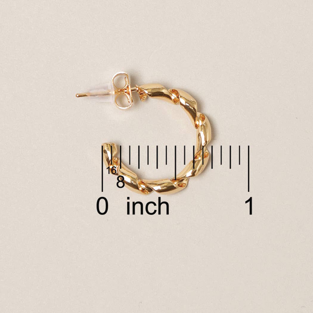 14K Gold Dipped Twisted Hoop Earrings