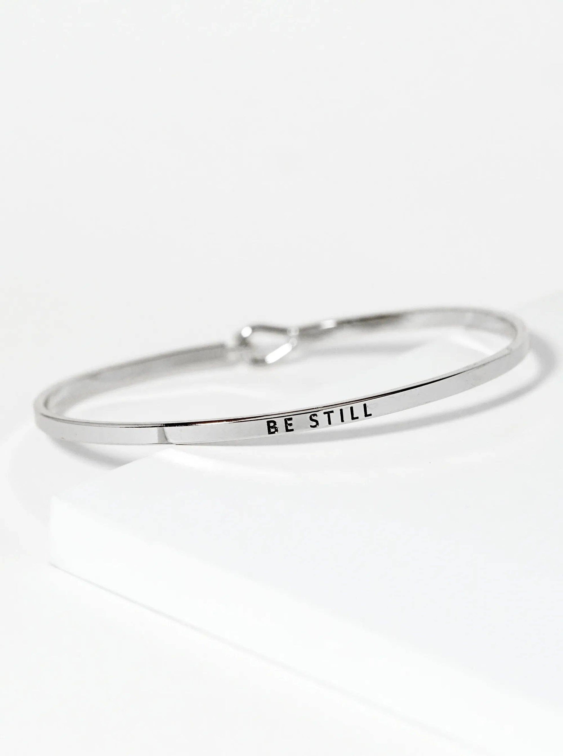 Be Still Engraved Inspirational Bangle Bracelet