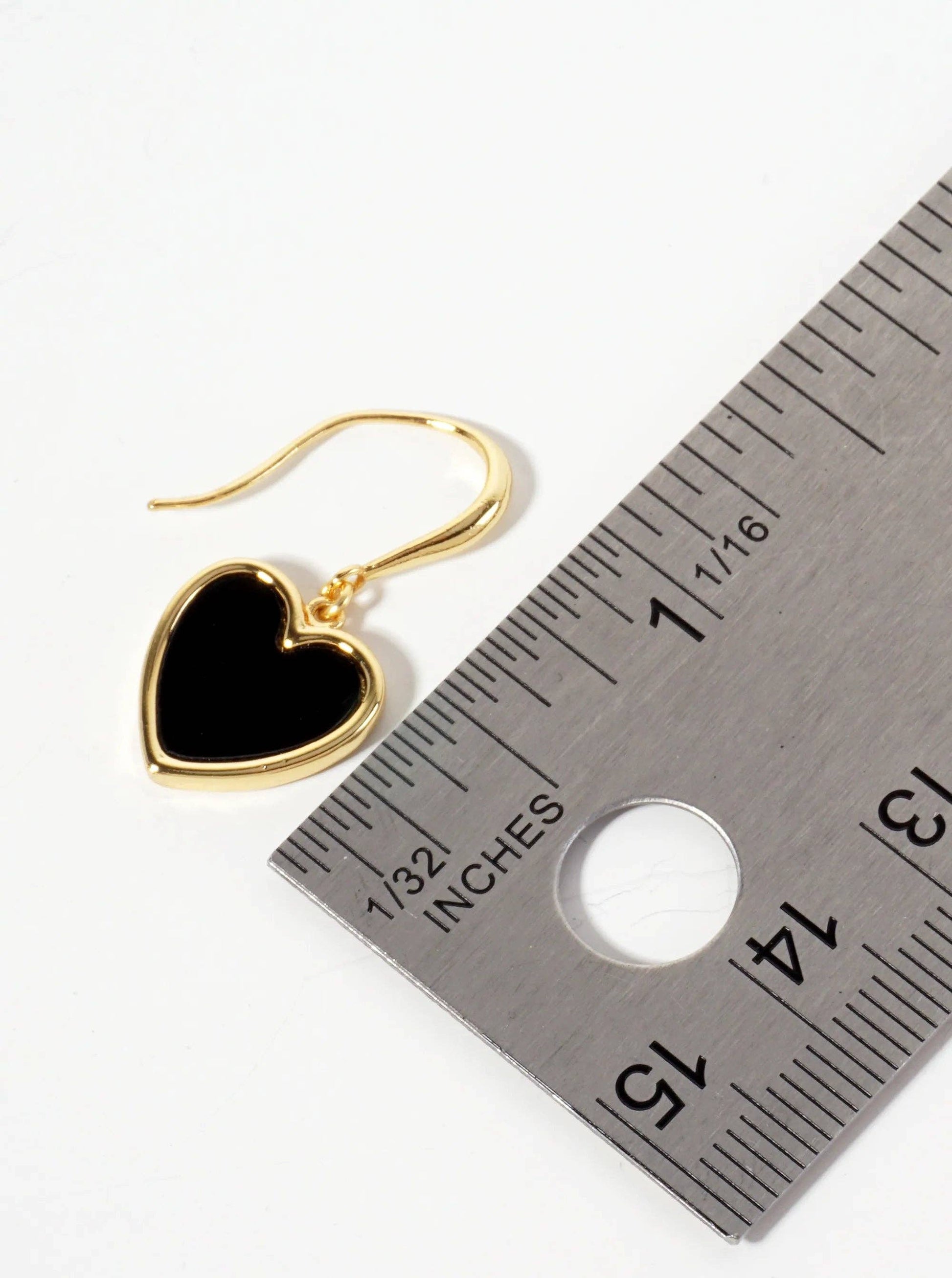 18K-Gold-Dipped 11Mm Heart Drop Dangle Earrings