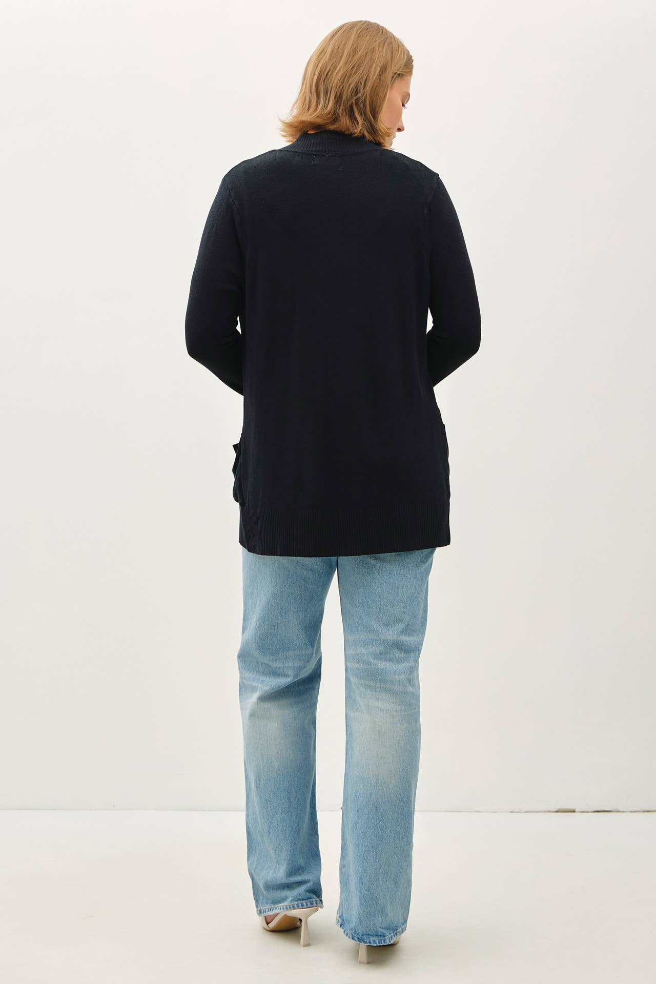 CURVY COTTON BLEND KNIT OPEN FRONT CARDIGAN