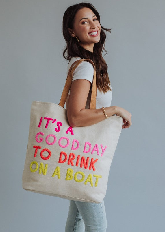 Cream Drink on Boat Tote Bag