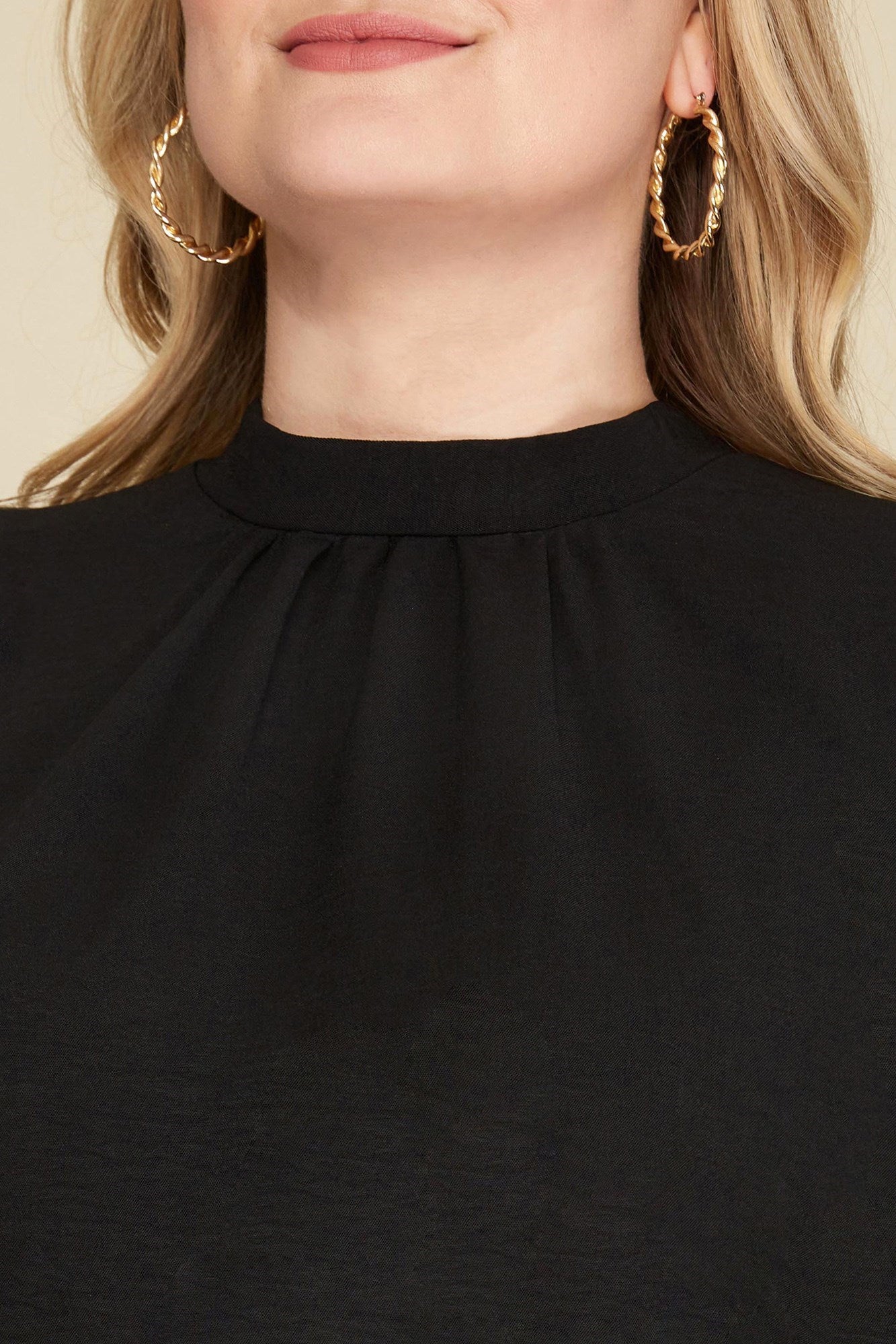 Curvy Woven Top with Back Tie