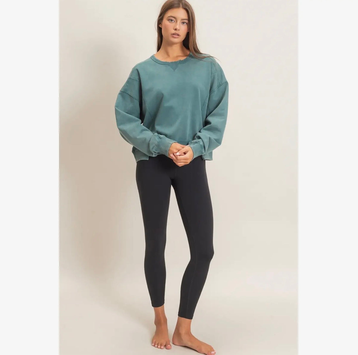 Notched Hem Sweatshirt