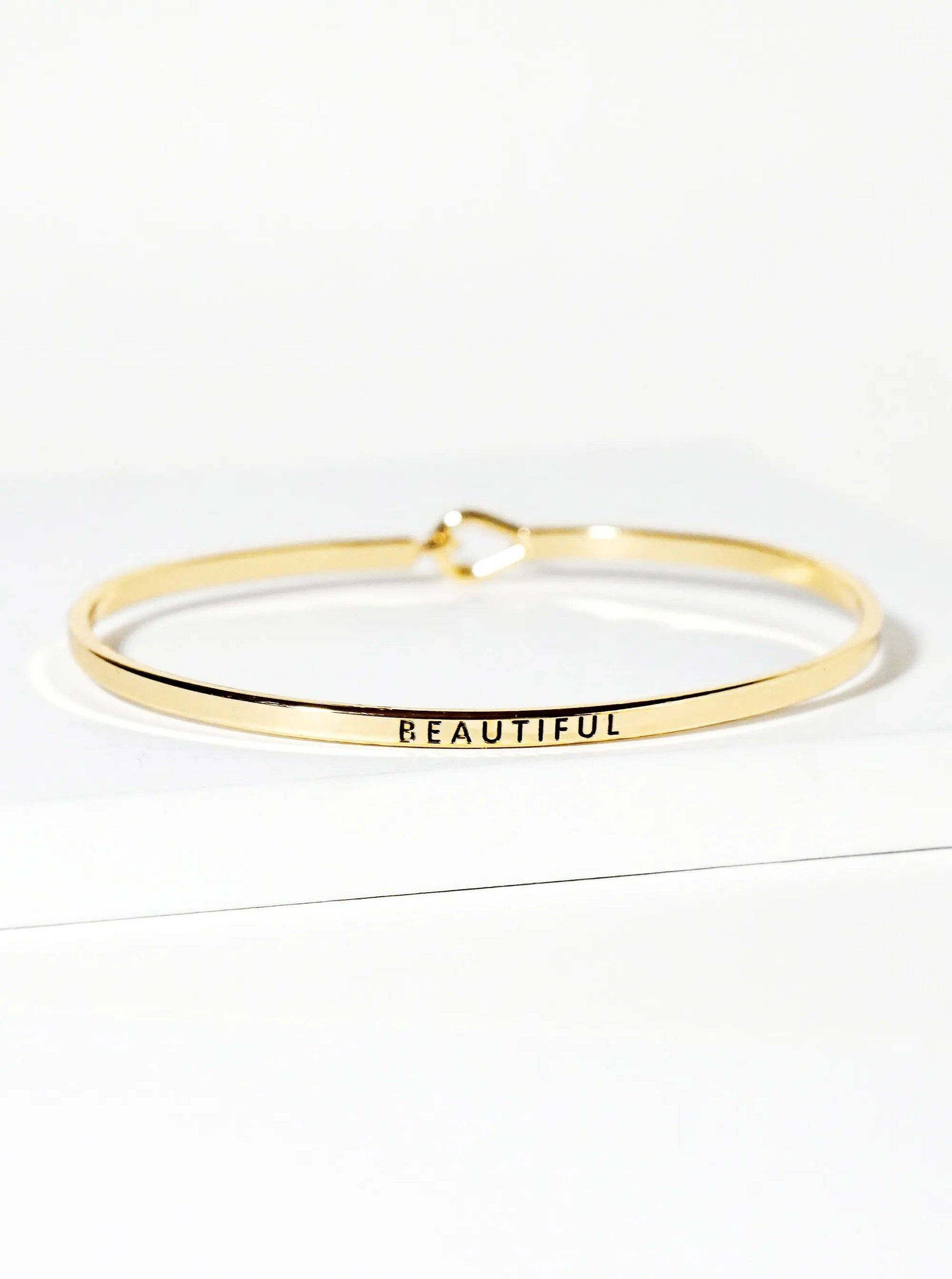 Beautiful Engraved Inspirational Bangle Bracelet
