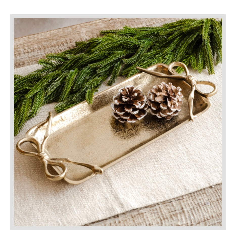 13.5" GOLD TRAY RIBBON HANDLES