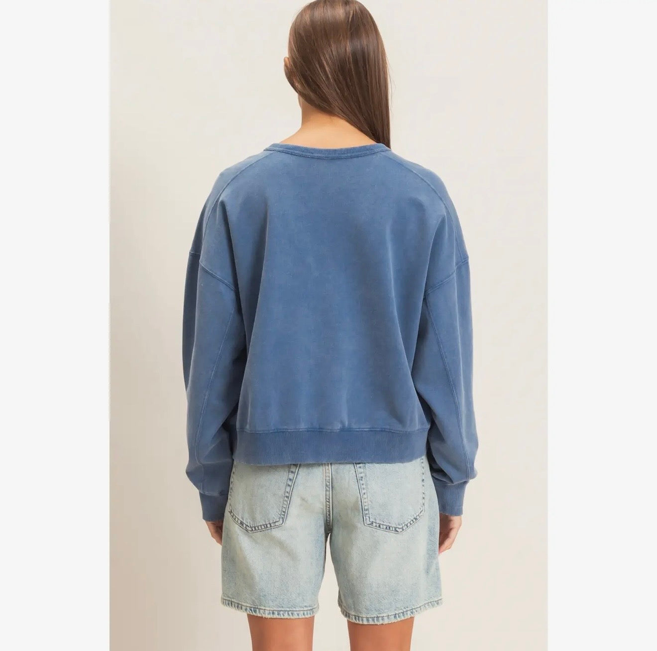 Notched Hem Sweatshirt