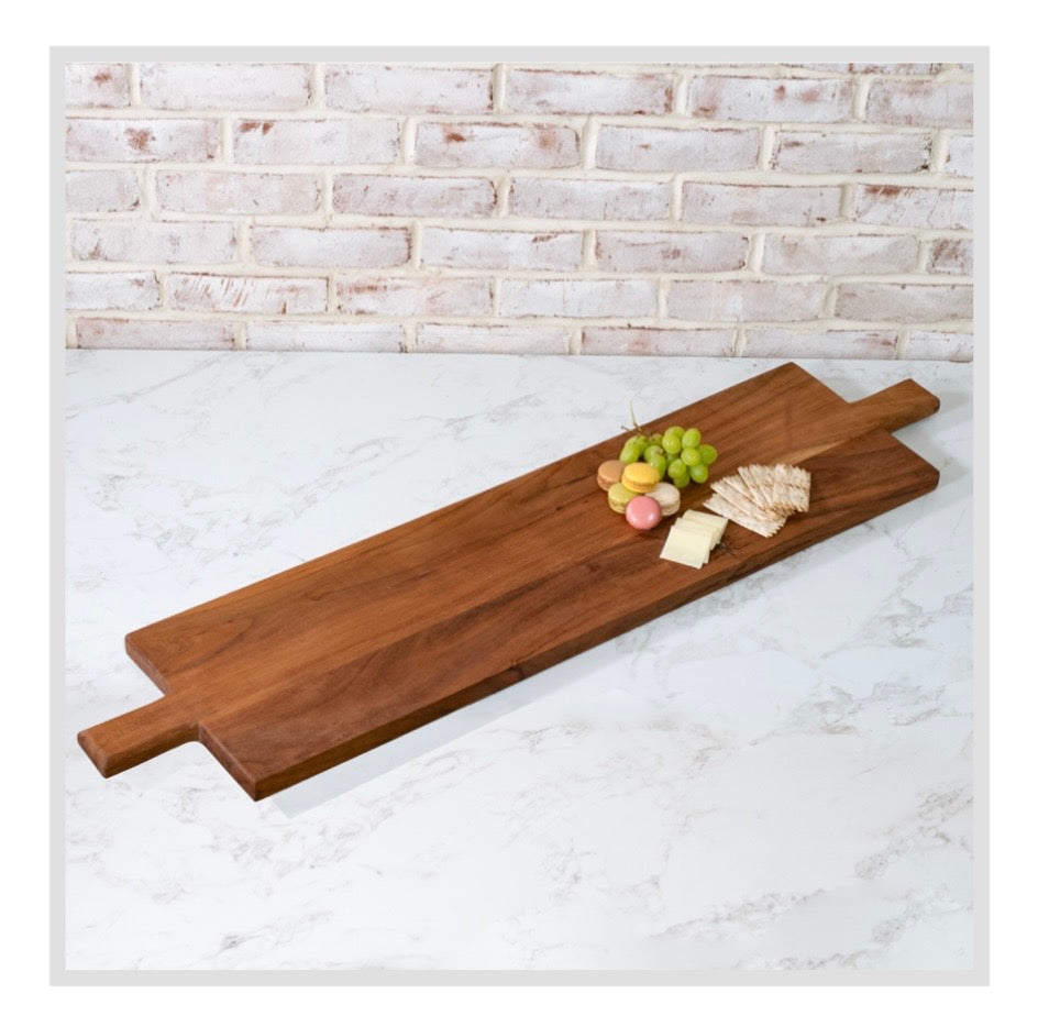 44" 2 Handle Wood Serving Board