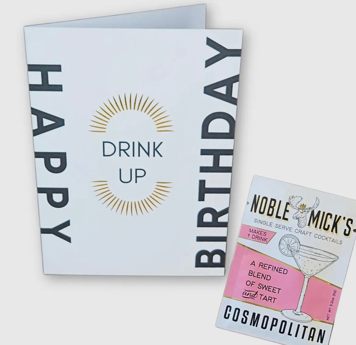 Drink Up!  Birthday Card and Single Serving Cocktail Mix