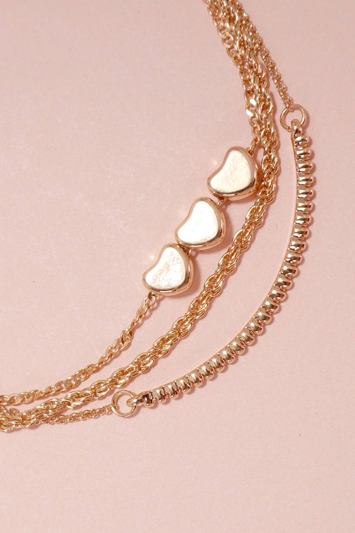 MULTI LAYER MOVABLE MINI HEART BAR BRACELET