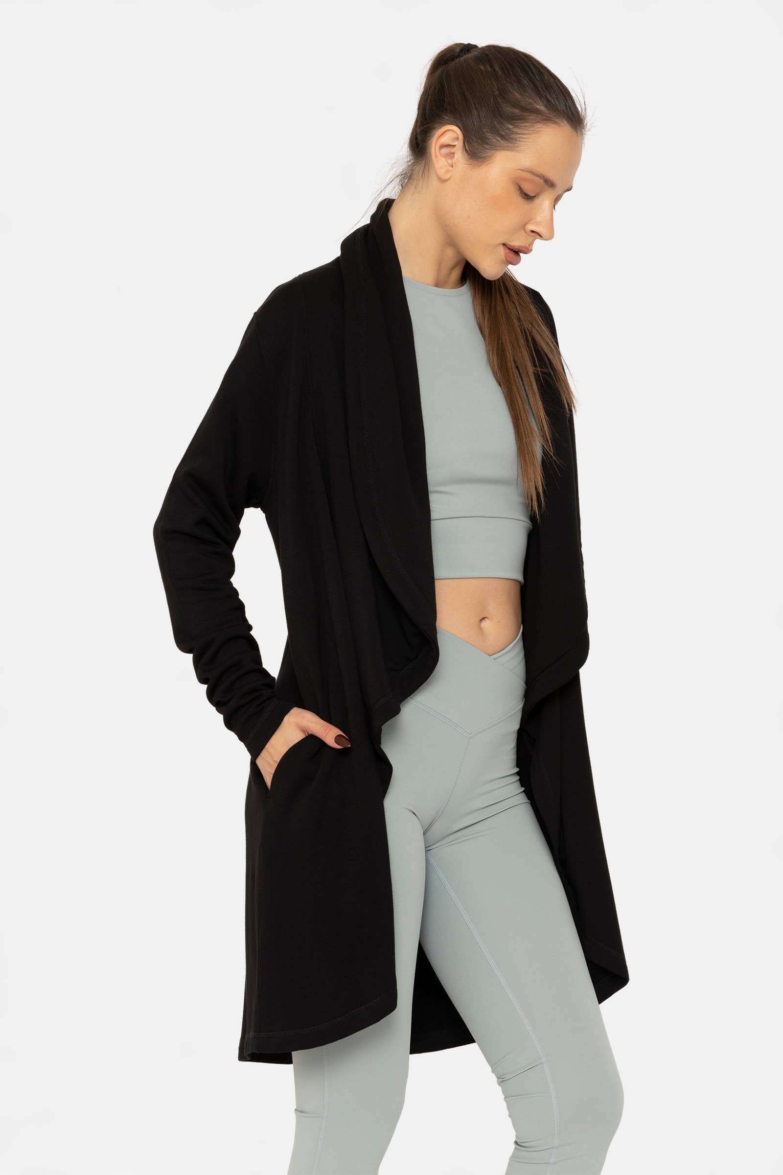 Fleece Lined Flowy Open Cardigan