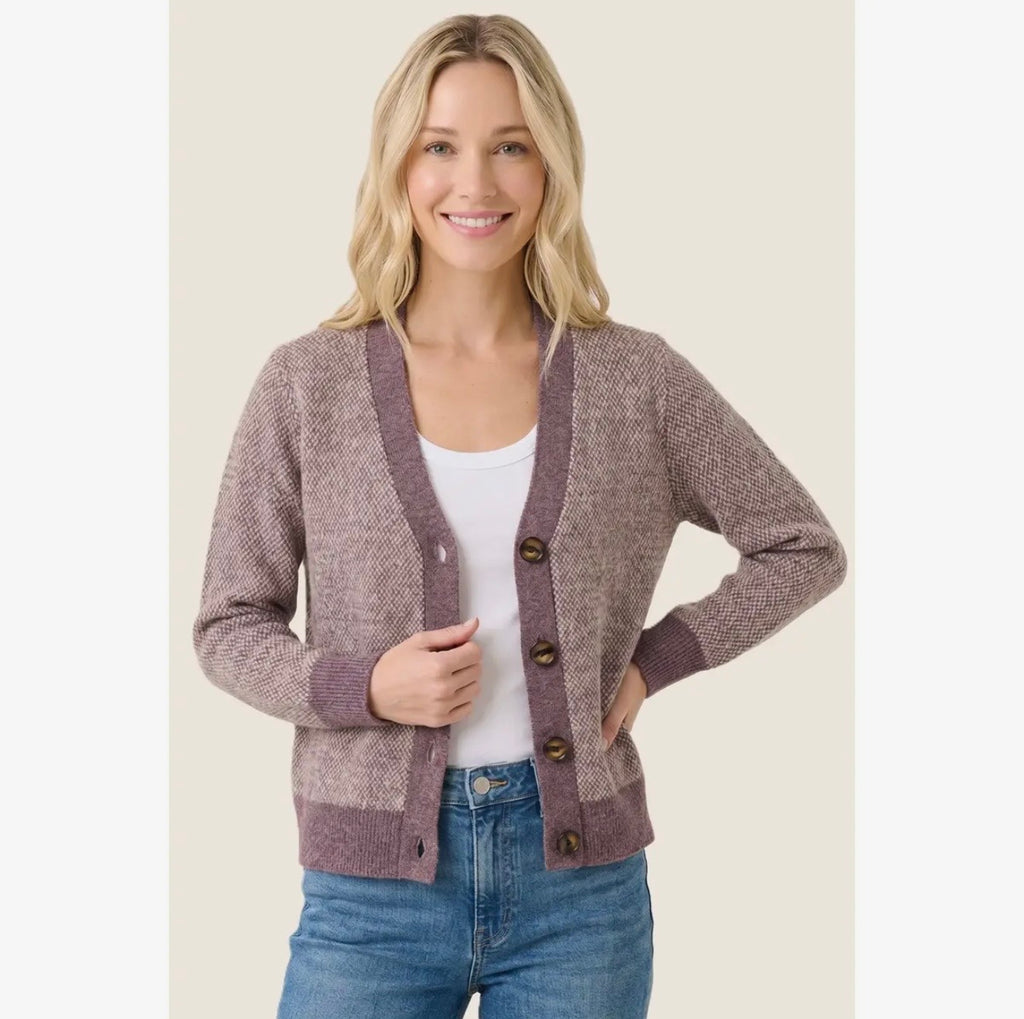 Textured Button Front Cardigan