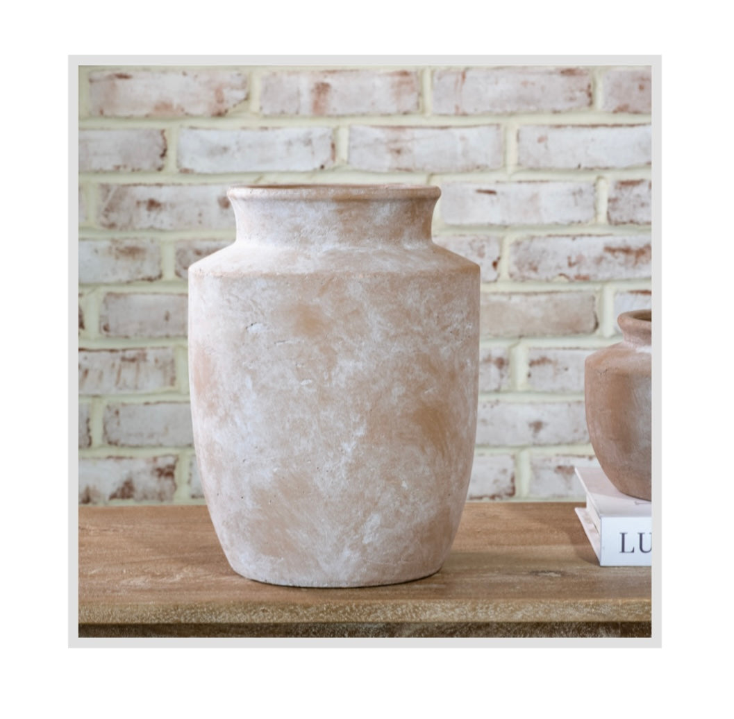 TALL CLAY COLUMN VASE