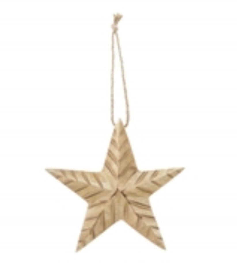 Wood Hanging Star Decor Ornament
