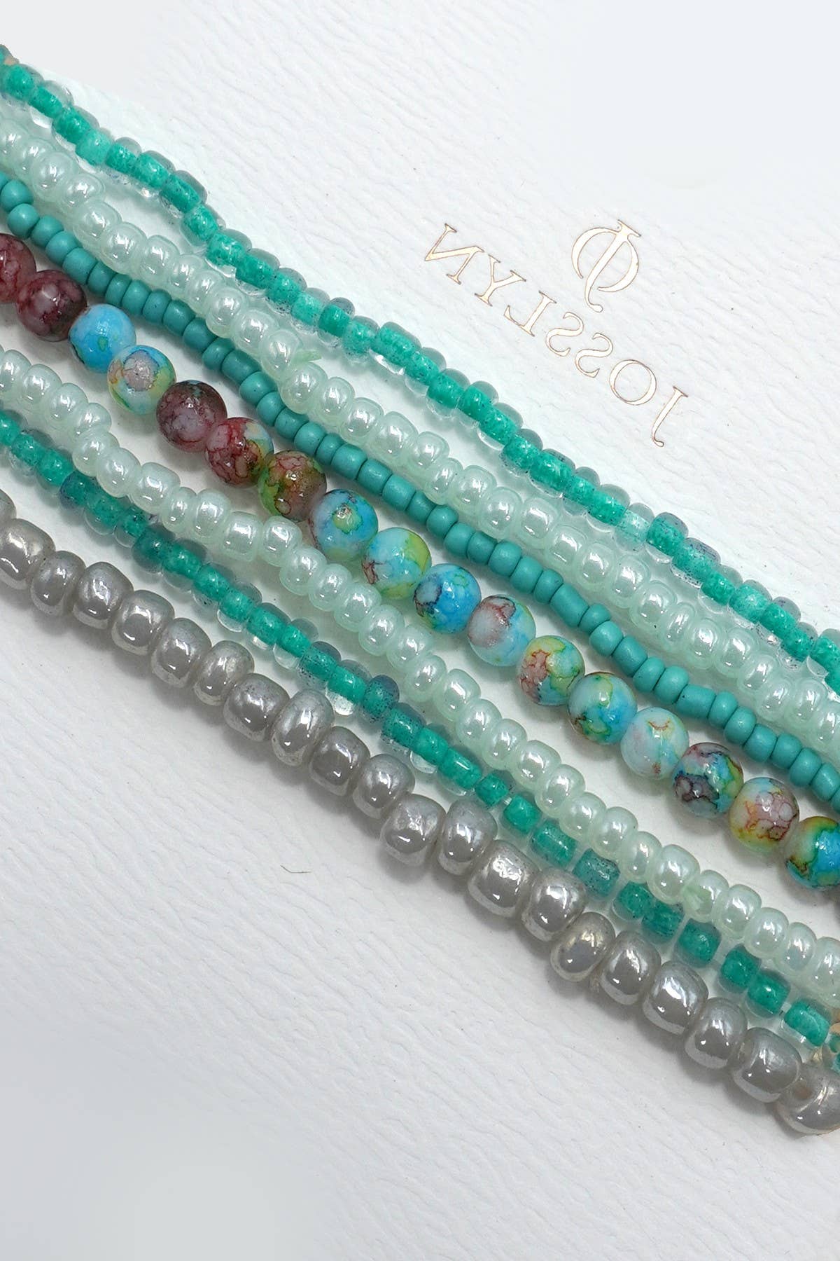 CONFETTI BEADED STRANDS STRETCH BRACELETS