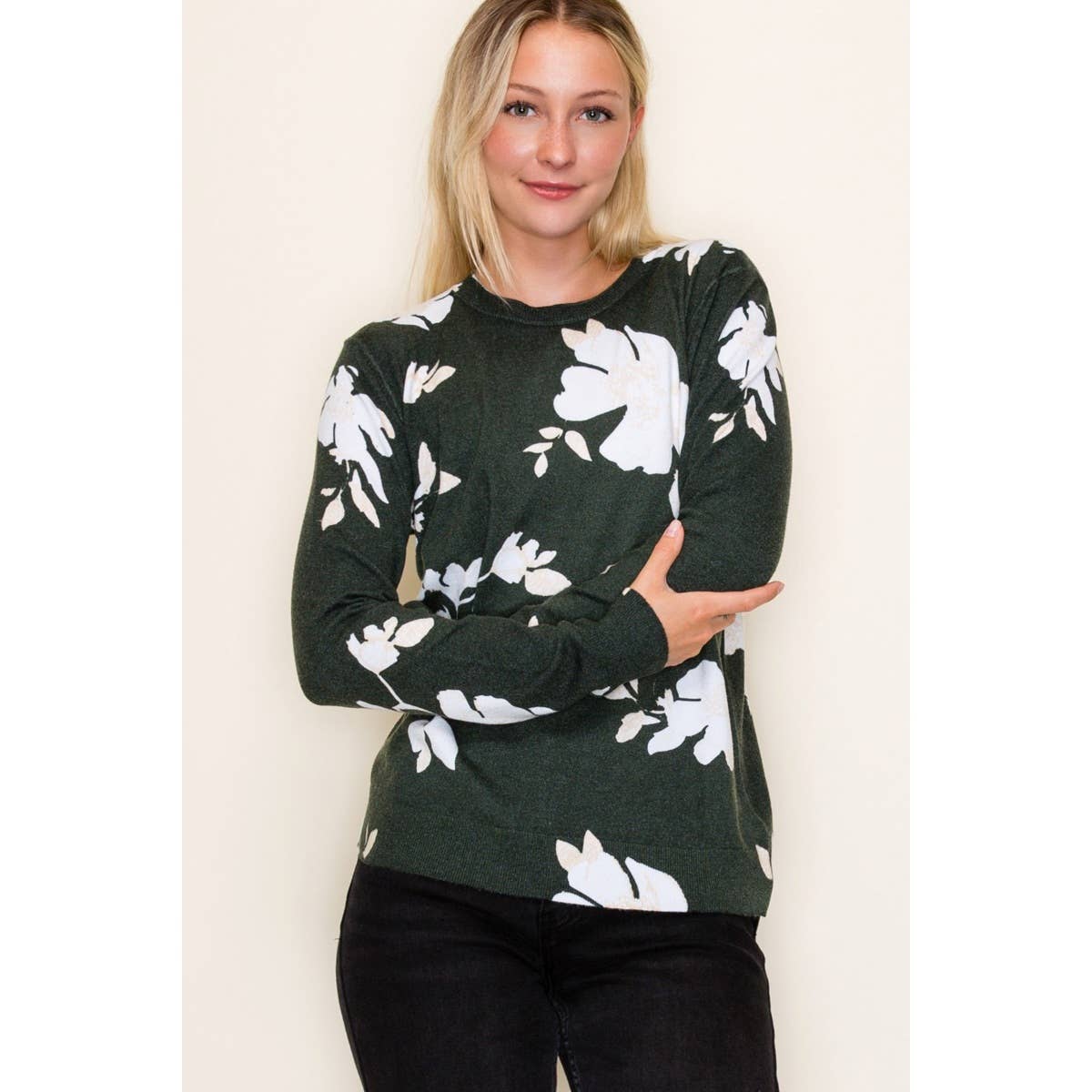 FLORAL PRINTED SWEATER