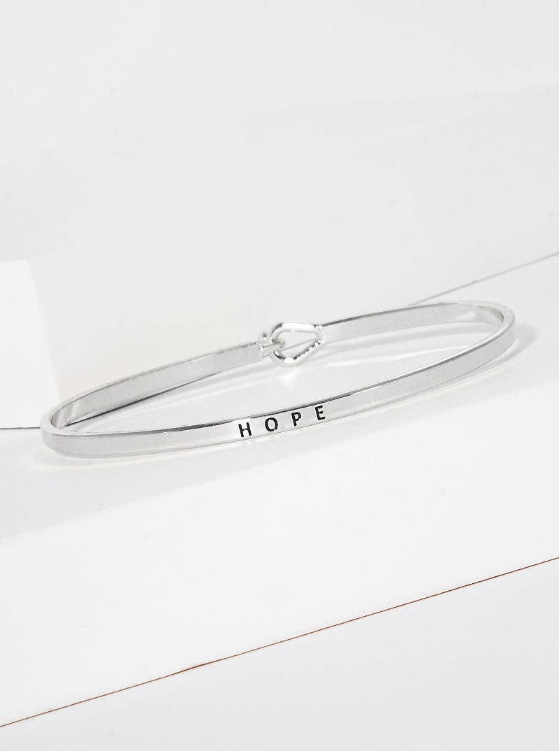 Hope Engraved Inspirational Bangle Bracelet