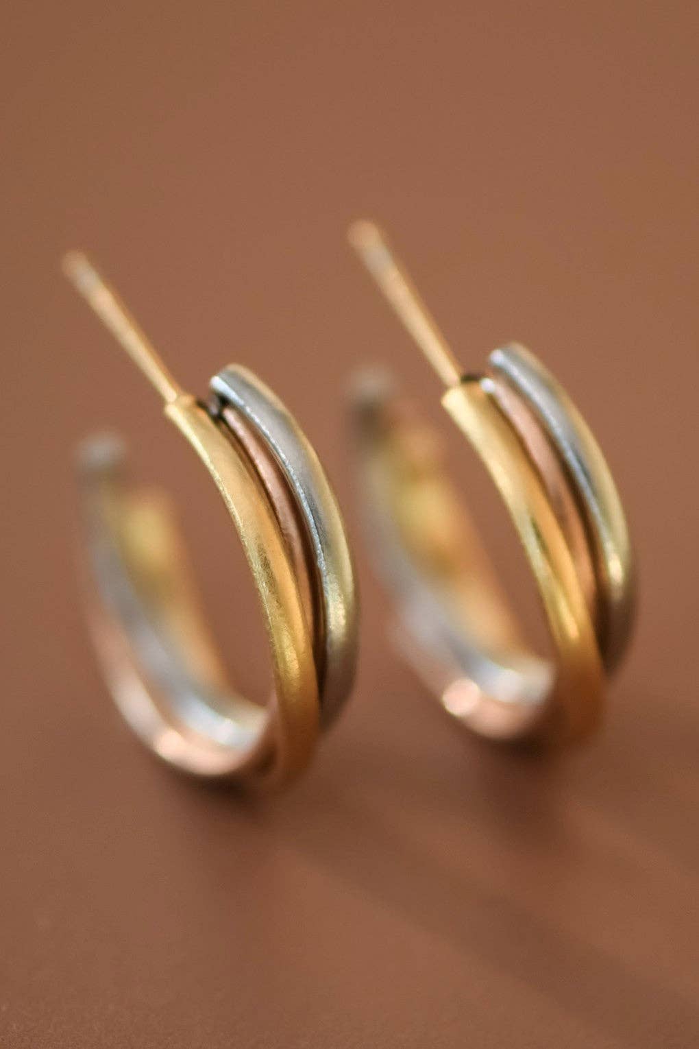 18K Gold Plated Waterproof Stainless Steel Hoop Earrings