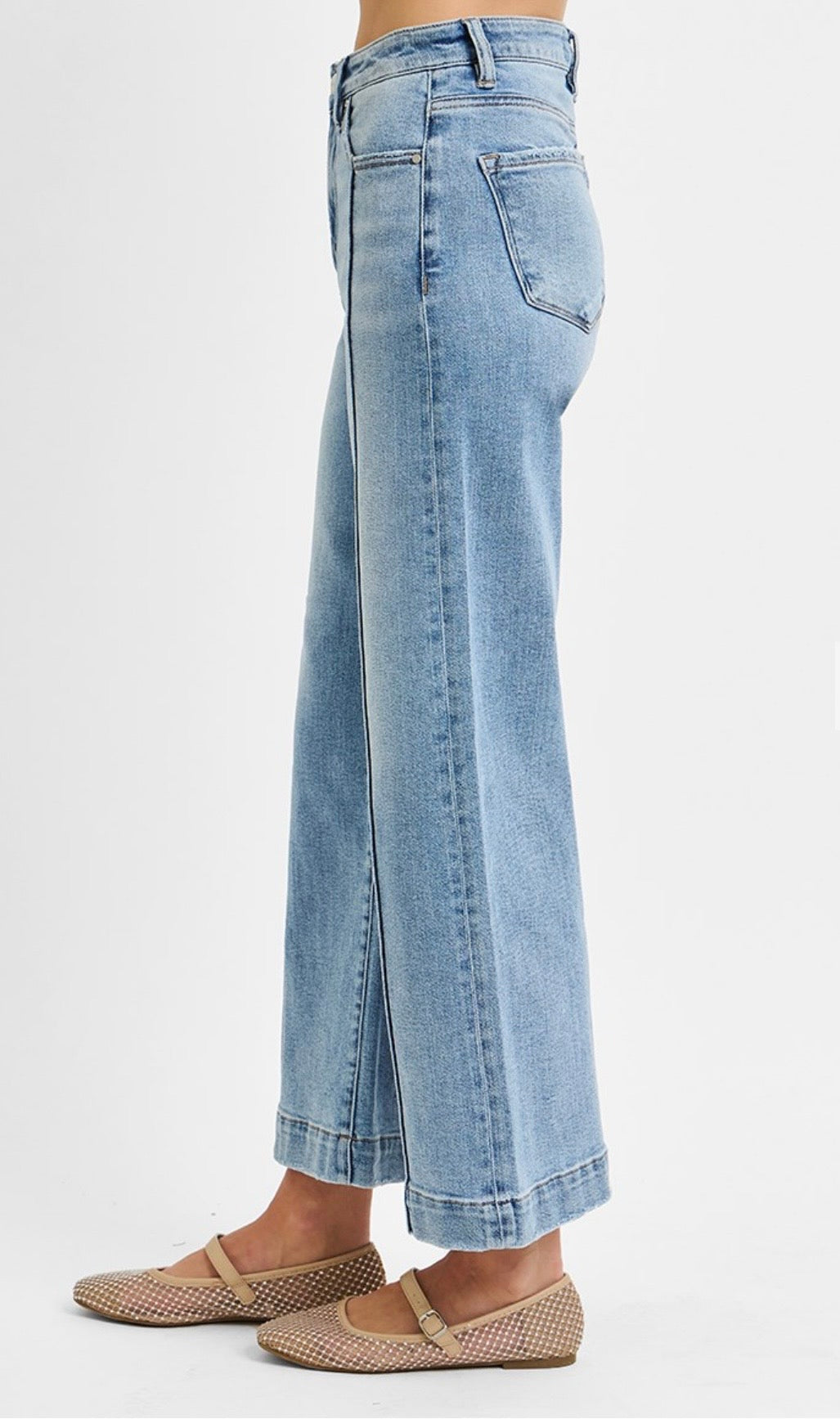 Risen HR Crop Pintuck Jean