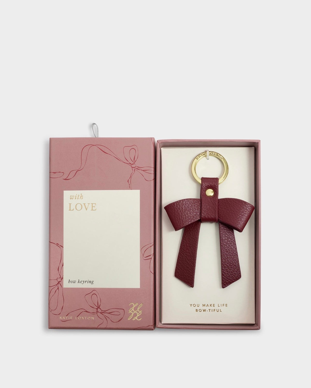 Boxed Bow Keychain in Cherry