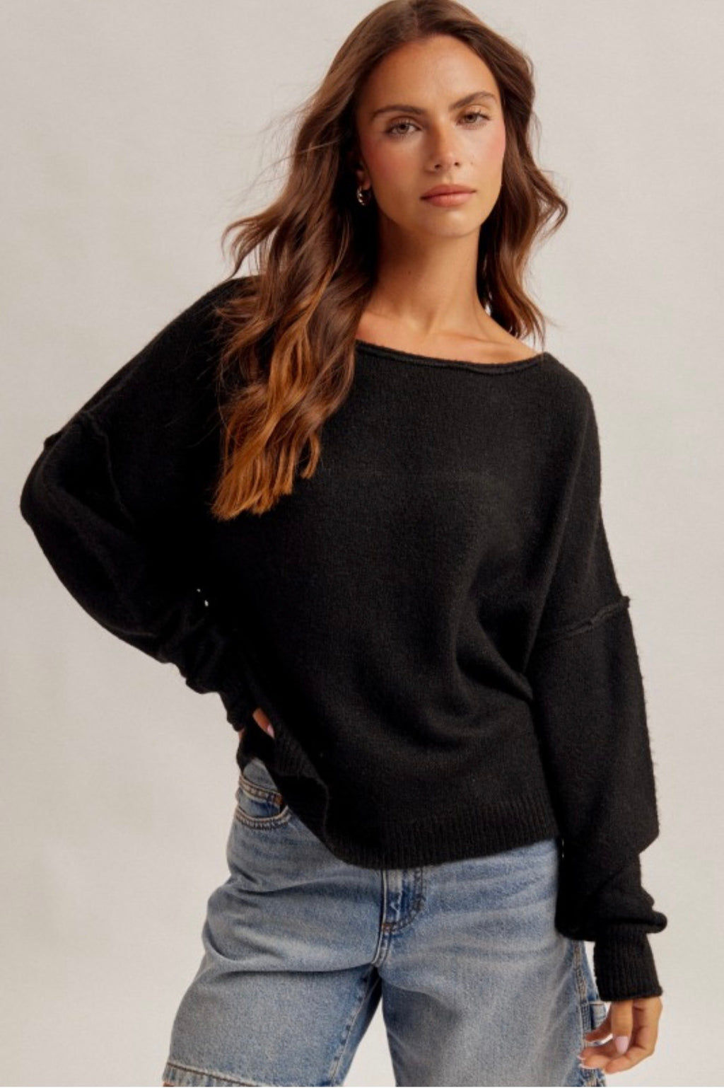 Rolled Edge Super Soft Oversized Sweater