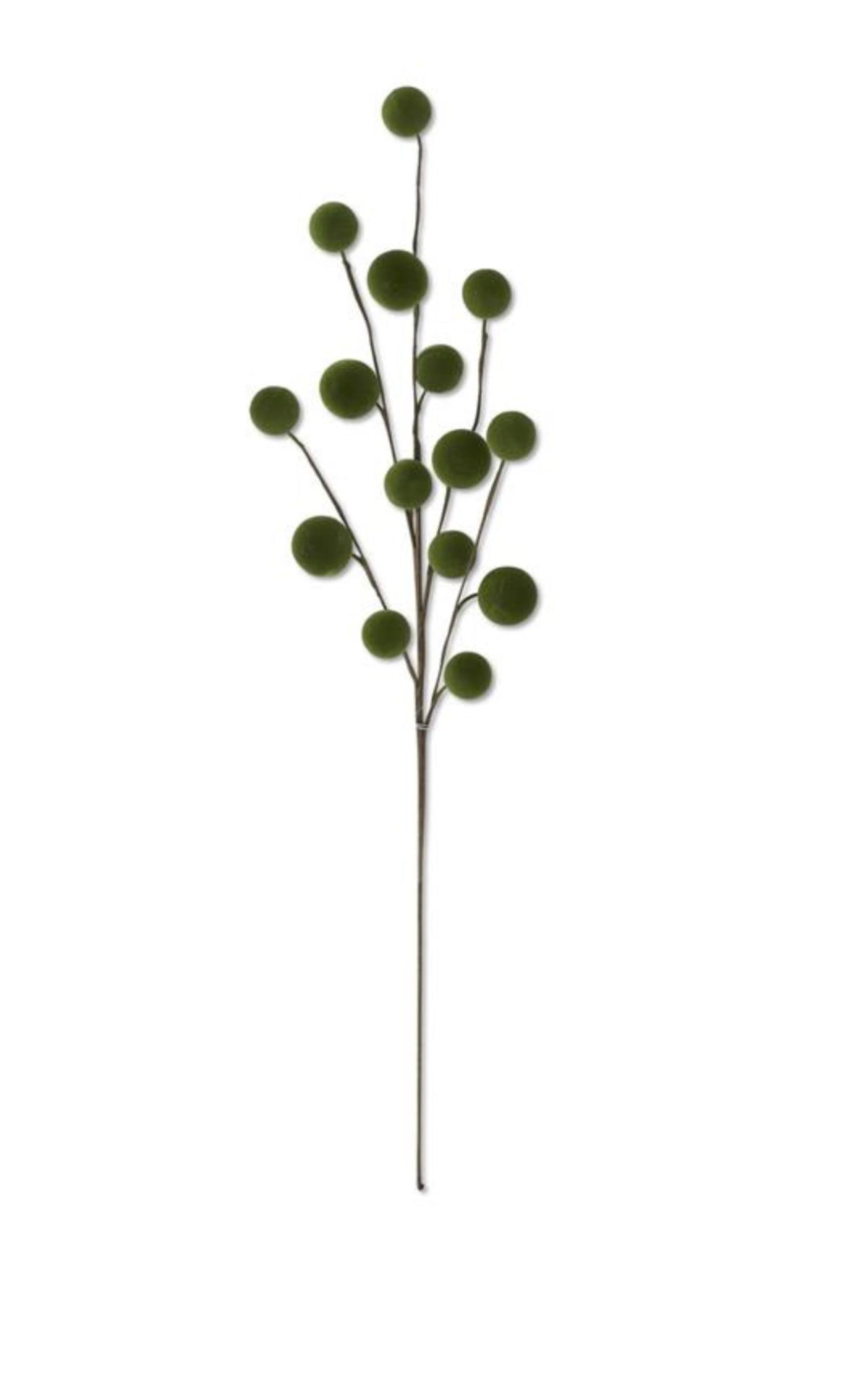 23.5" Green Flocked Ball Stem