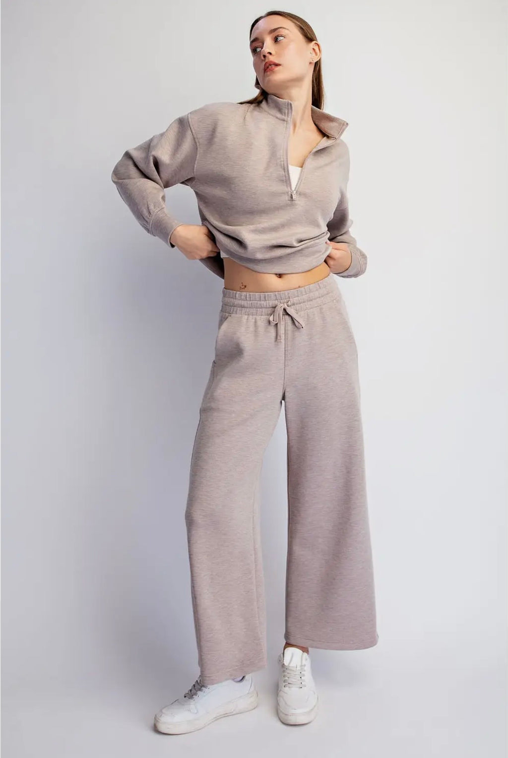 Modal Scuba Crop Wide Leg Pant