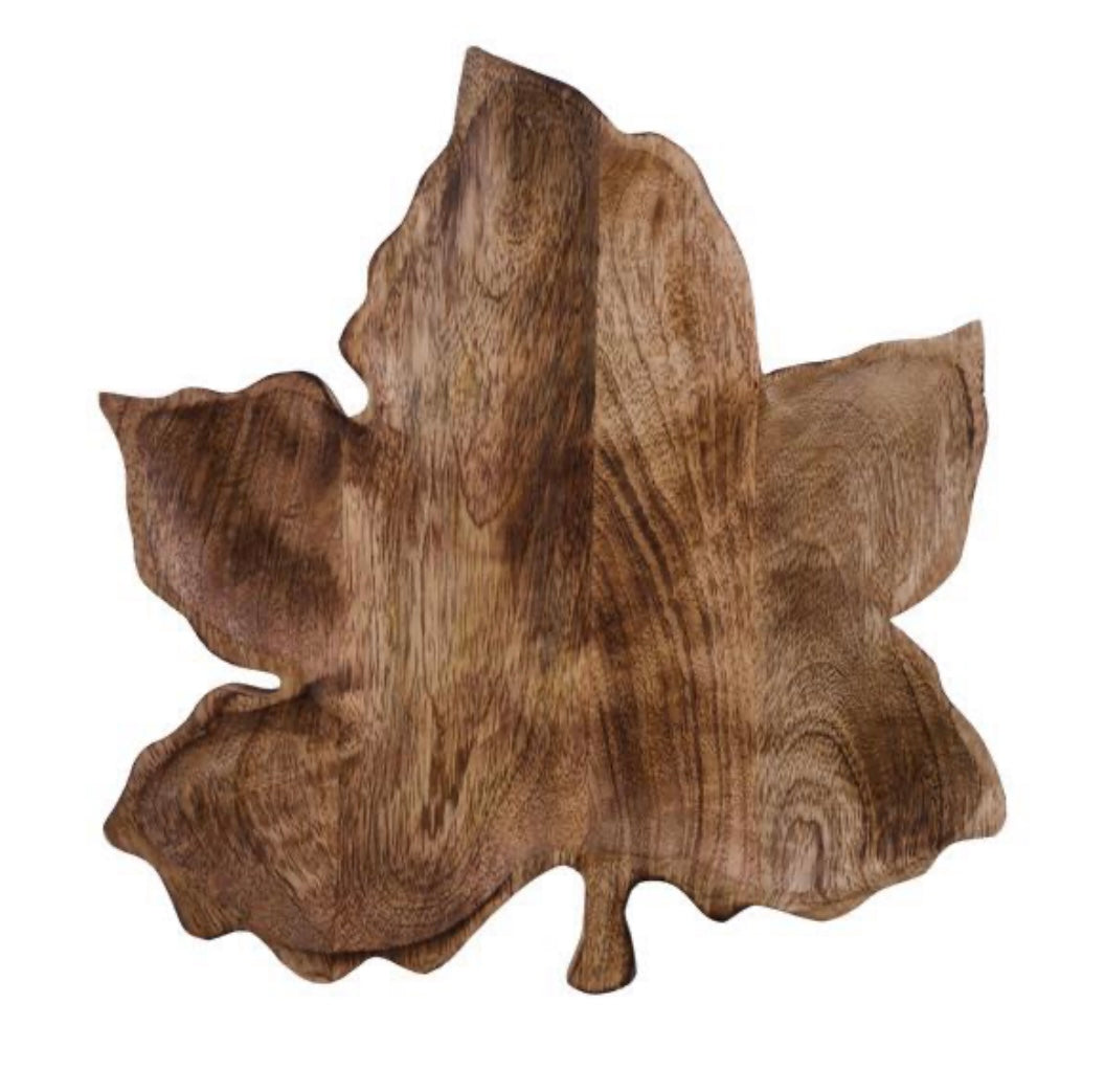 Large Wood Maple Leaf Tray
