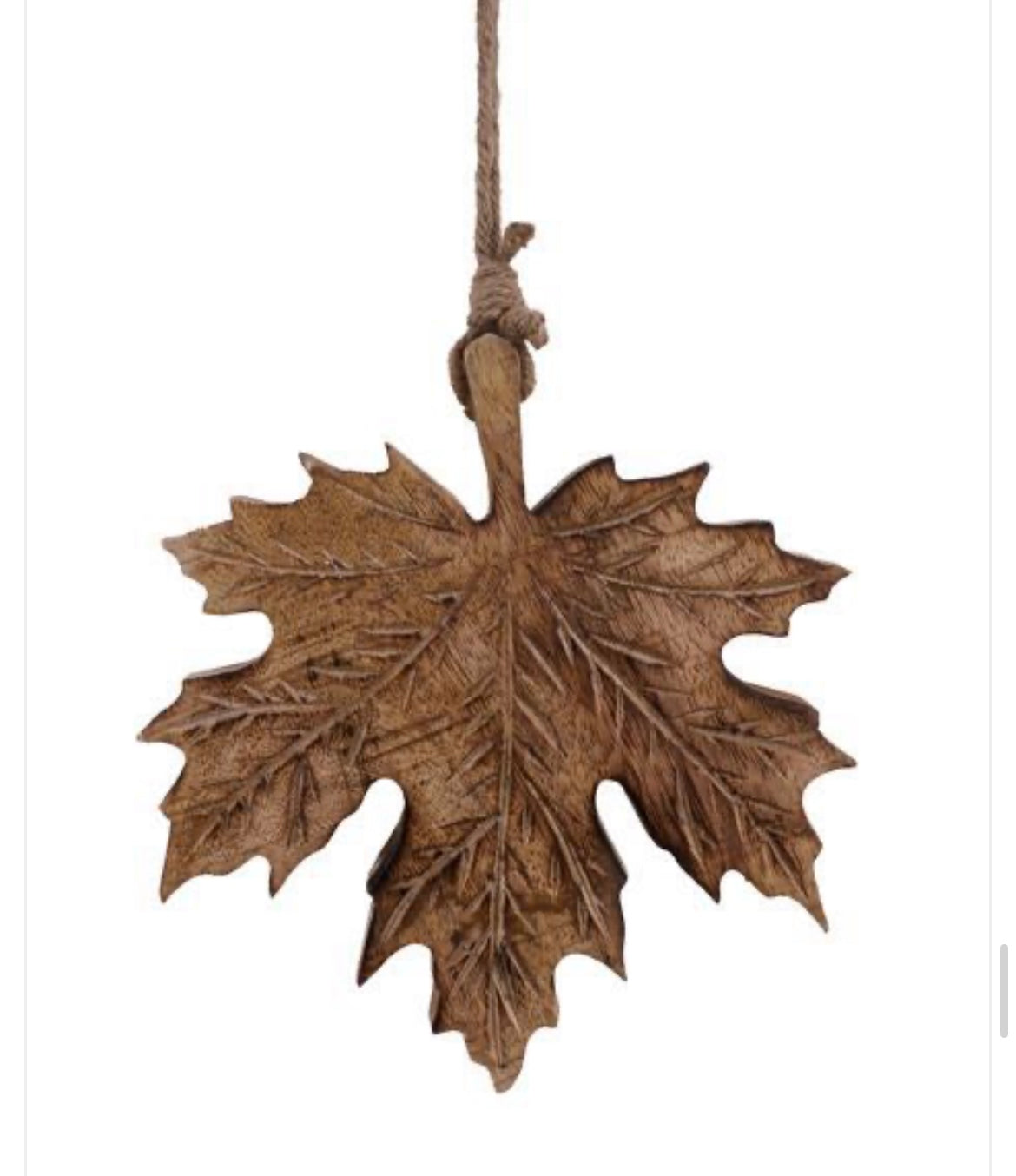 Wood Maple Leaf on String - SM
