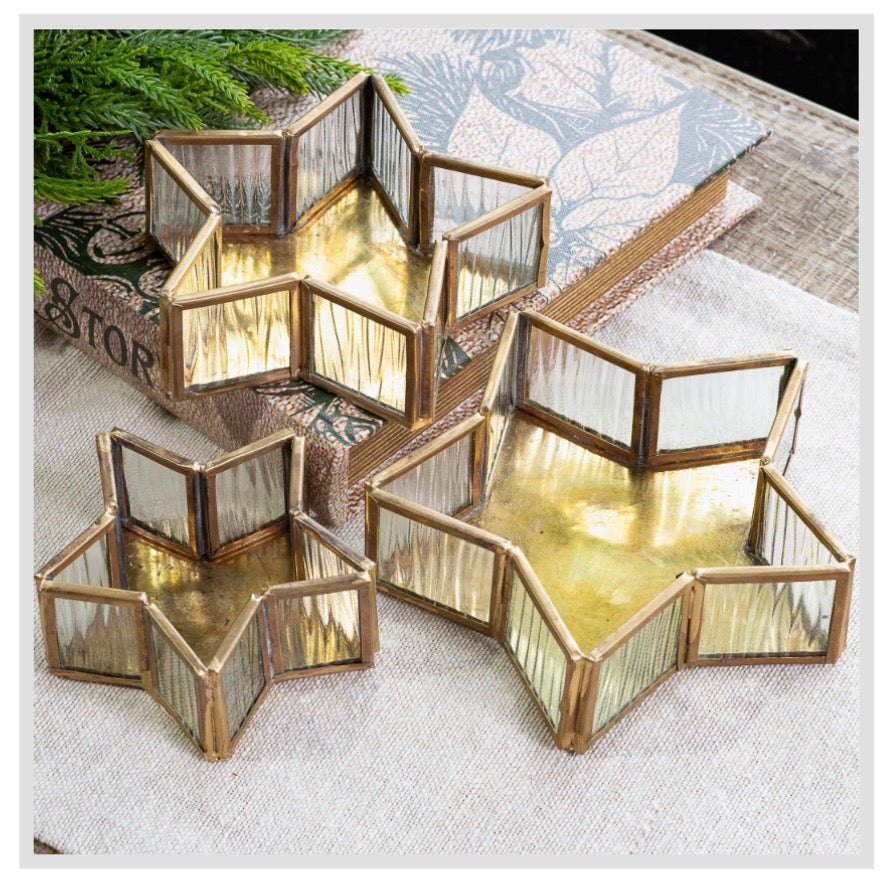 Gold and Glass Star Trays