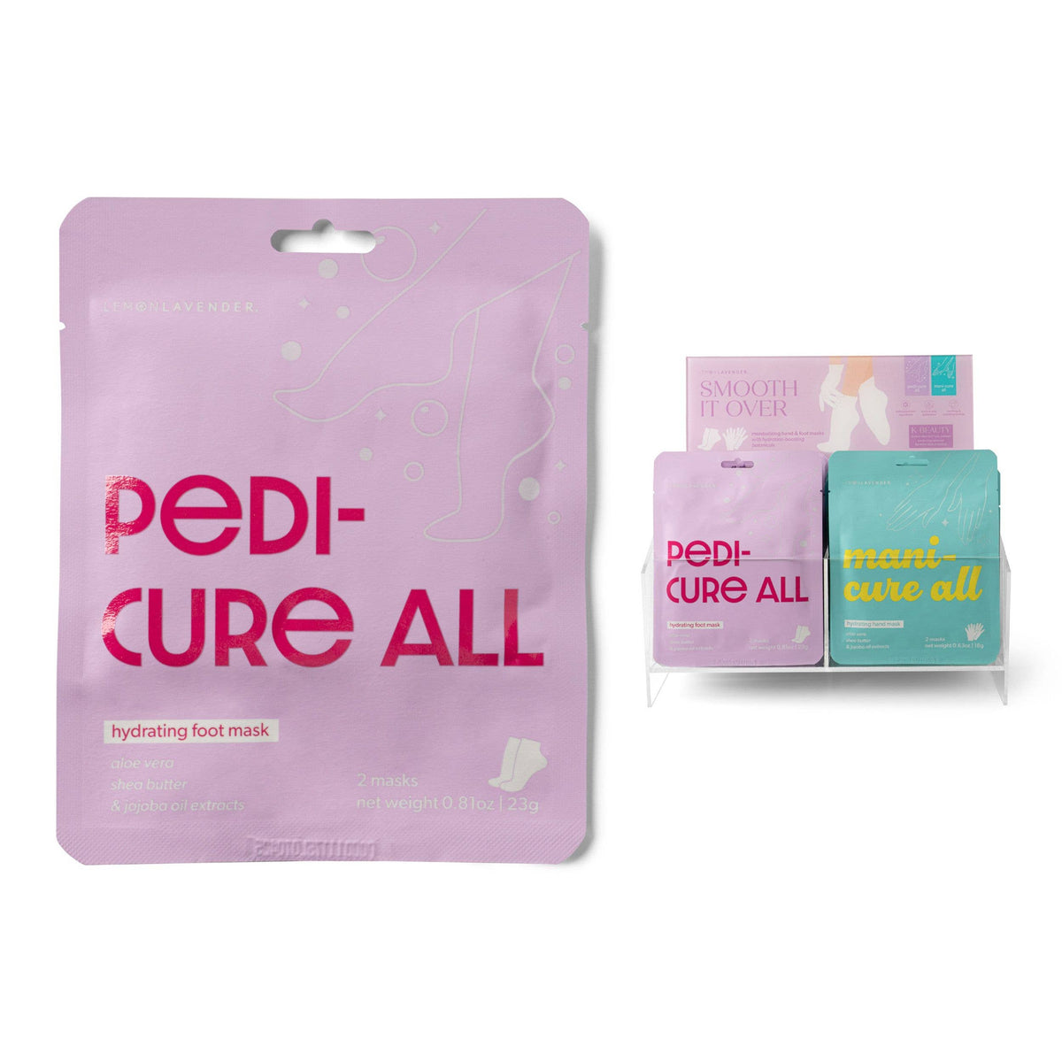 Lemon Lavender Smooth It Over Hydrating Hand & Foot Masks As